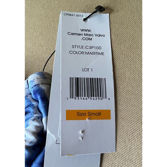 Carmen Marc Valvo Amalfi Coast Maritime Ring Side Bikini Bottom S NWT - Picture 5 of 6